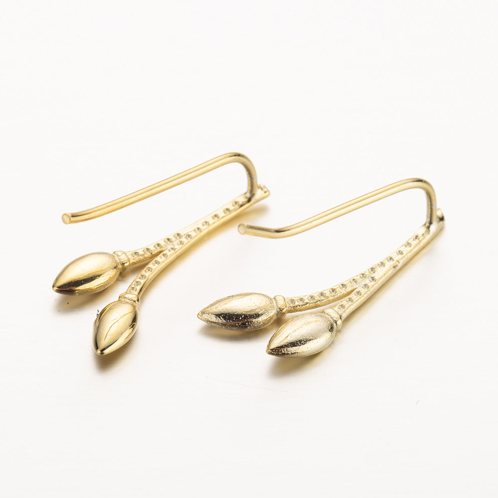 Fashion Flower Bud Earrings Flower Bone Ear Clip-Jewearrings