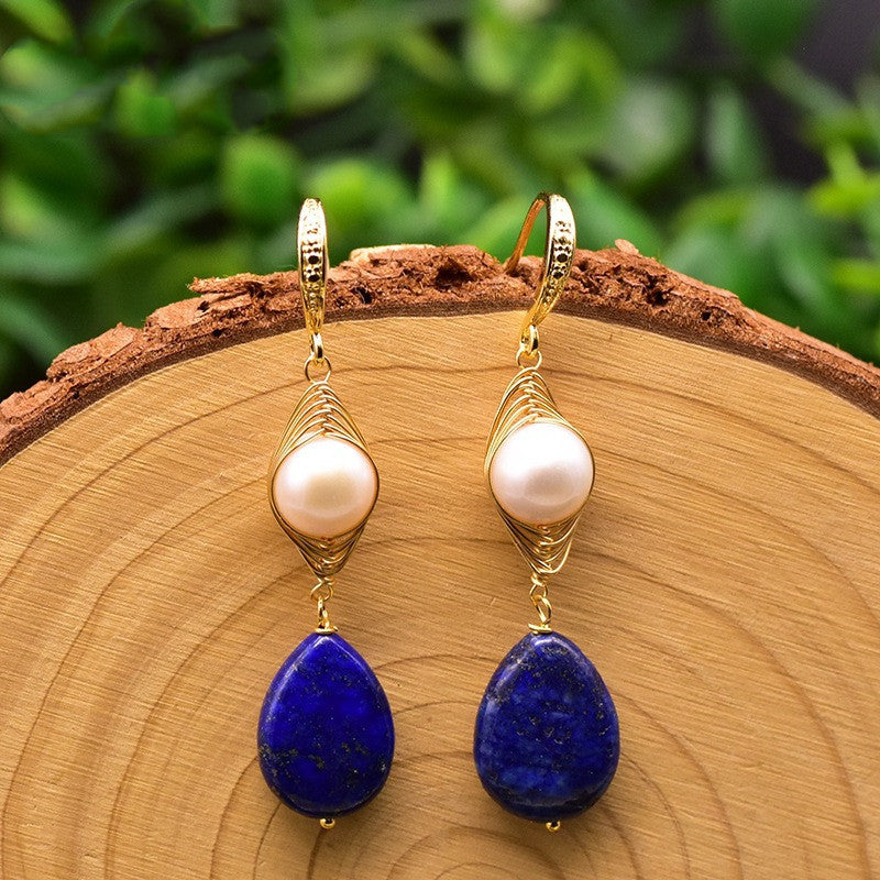 Natural Freshwater Pearl Women's Handmade Earrings-Jewearrings