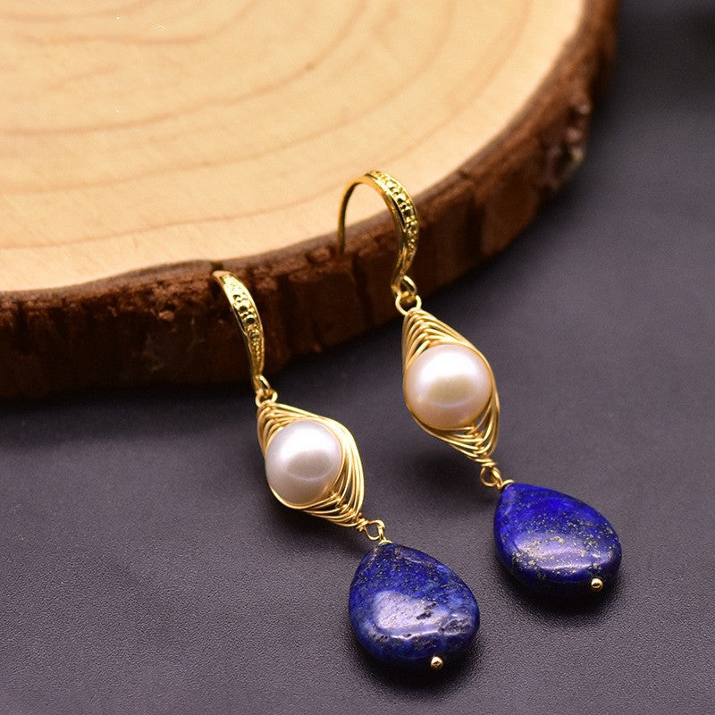 Natural Freshwater Pearl Women's Handmade Earrings-Jewearrings