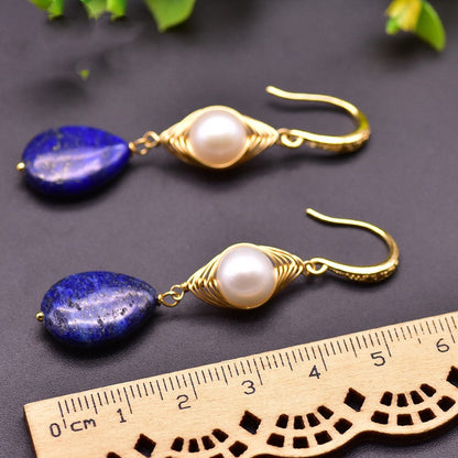 Natural Freshwater Pearl Women's Handmade Earrings-Jewearrings