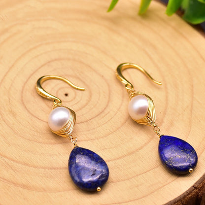 Natural Freshwater Pearl Women's Handmade Earrings-Jewearrings