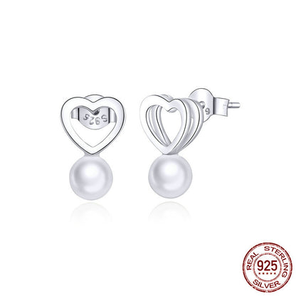 Drop Earrings Fine Jewelry Female Drop Earrings with Pearls Earrings 925 Sterling Silver Jewelry Mother's Day Gift SCE006-Jewearrings