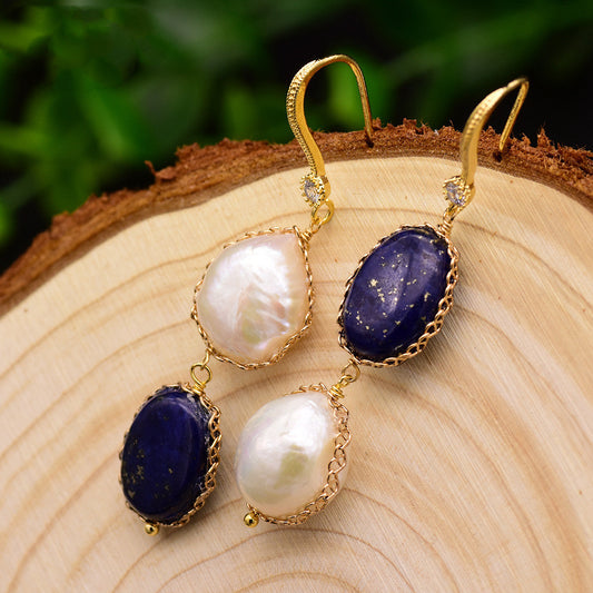 Pearl Long European And American Earrings Female Jewelry-Jewearrings