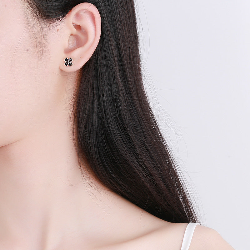 Simple and Cold Wind Earrings Women Sterling Silver-Jewearrings