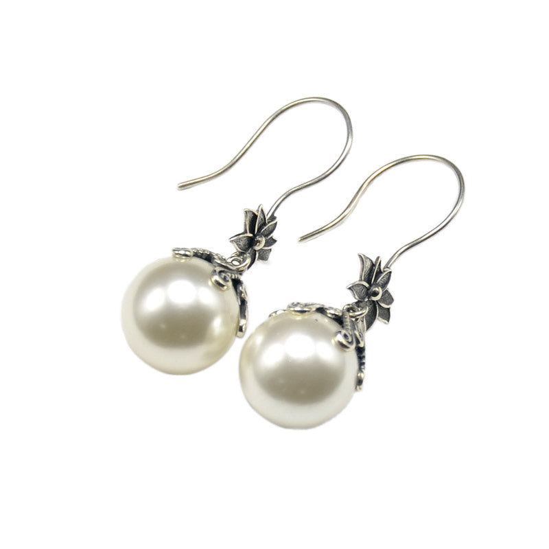 Temperament Handmade 925 Silver Pearl Earrings-Jewearrings