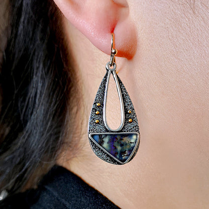 Vintage Elegant Resin Dangle Earrings For Women Fashion Bohemian Long Hollow Water Drop Triangle Drop Earring Jewelry Z5D396-Jewearrings