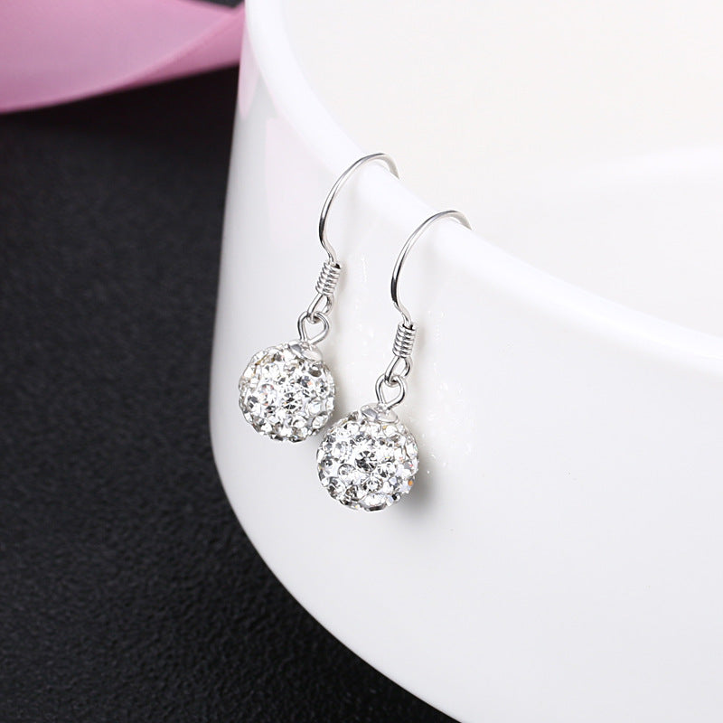 S925 Sterling Silver Crystal Earrings All-match Europe and America-Jewearrings