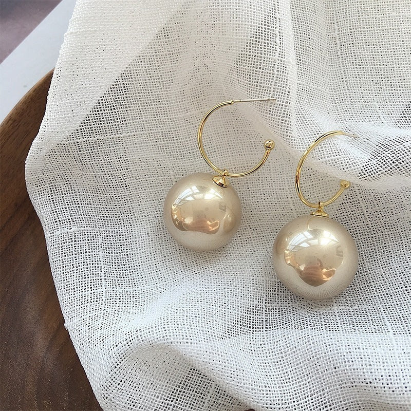 Silver Post Champagne Pearl Earrings-Jewearrings