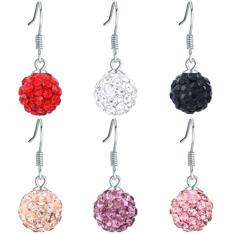 S925 Sterling Silver Crystal Earrings All-match Europe and America-Jewearrings