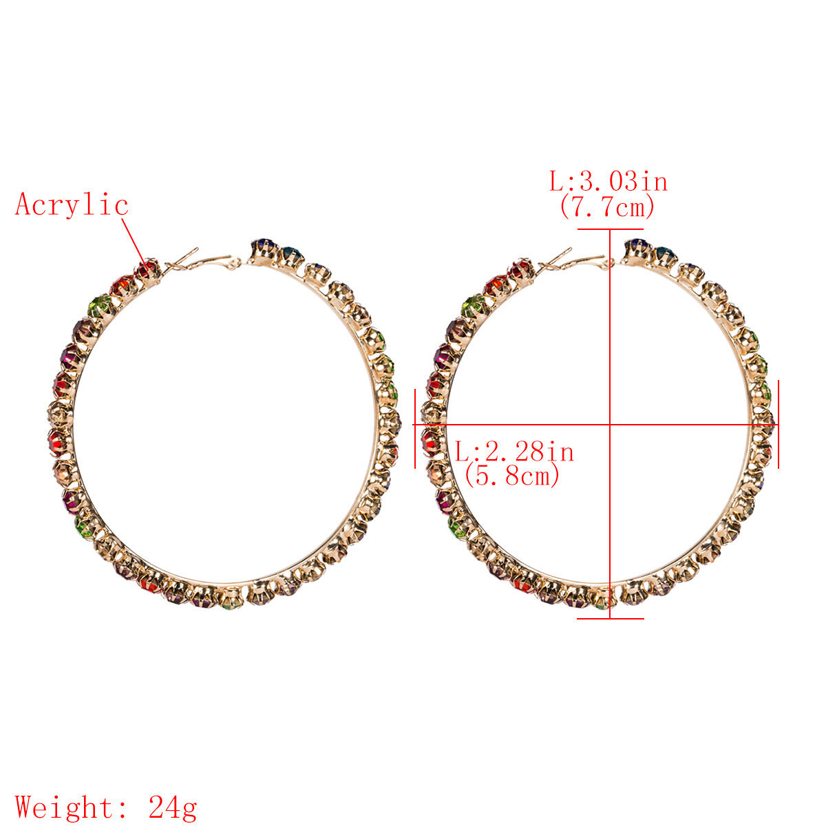 New Personality Irregular Metal Hoop Earrings Ladies Exaggerated Atmosphere Popular Temperament-Jewearrings