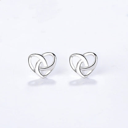 S925 Sterling Silver Heart-shaped Hollow Earrings-Jewearrings