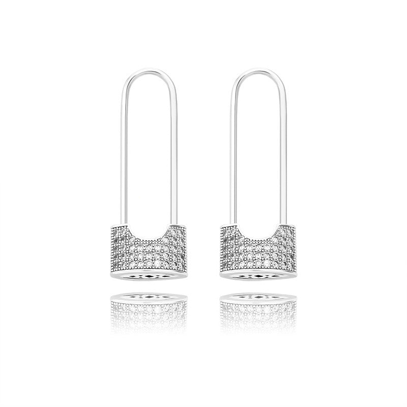 Zircon Plated Real Gold Hip Hop Earrings Fashion Jewelry-Jewearrings