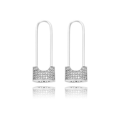 Zircon Plated Real Gold Hip Hop Earrings Fashion Jewelry-Jewearrings