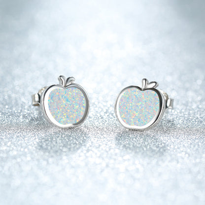 Opal Apple Stud Earrings European And American Style Fashion-Jewearrings