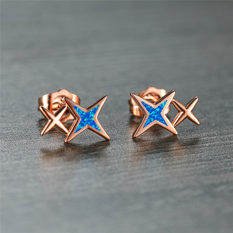 Simple Opal New Sweet Star Earrings Women-Jewearrings