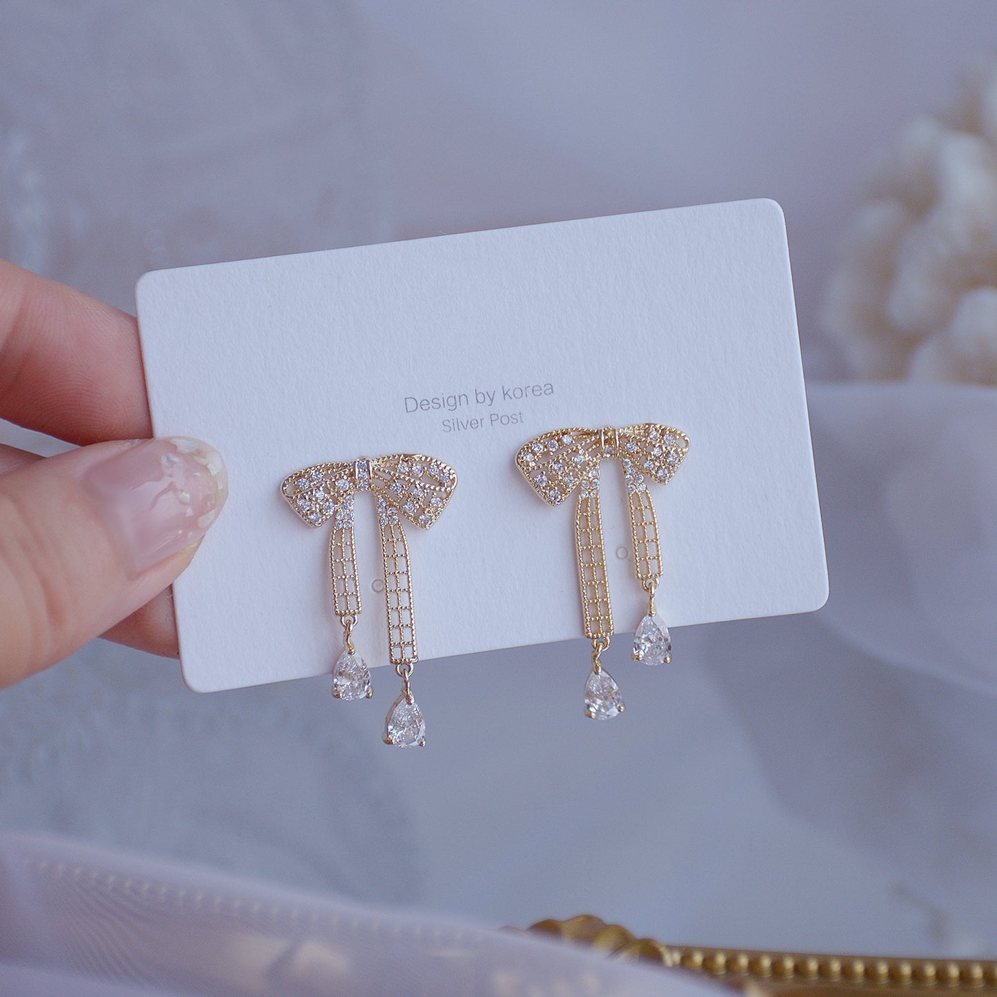 Zircon Temperament Pearl Chain Back Hanging Type Two Ear Bone Clip Earrings-Jewearrings