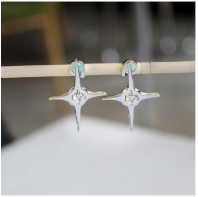 S925 Silver Needle European And American Cross Border Earrings Star Stud-Jewearrings