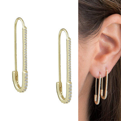 Simple Stud Earrings Pin Creative Small Earrings With Diamonds-Jewearrings