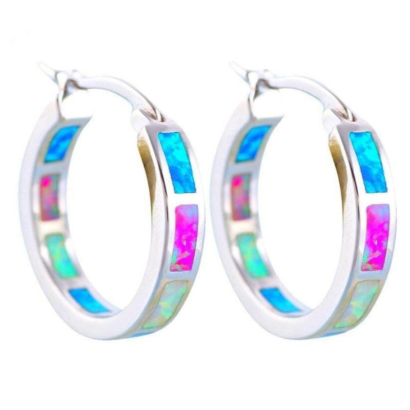 Opal Round Color Exaggerated Earrings EarJewelry-Jewearrings