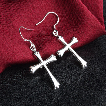 Ladies Fashion Cross Earrings Accessories-Jewearrings