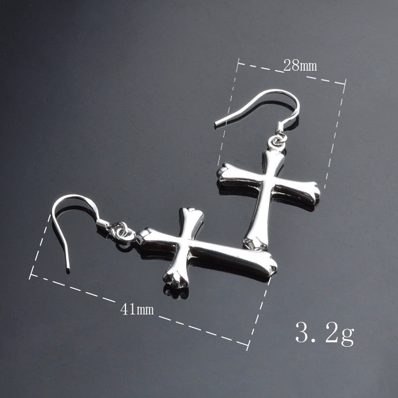 Ladies Fashion Cross Earrings Accessories-Jewearrings