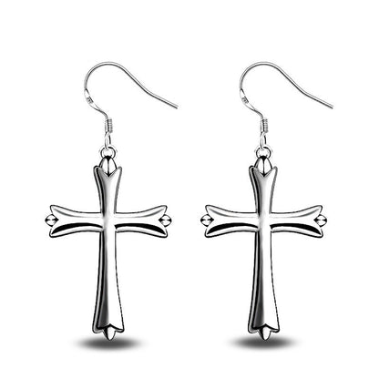 Ladies Fashion Cross Earrings Accessories-Jewearrings