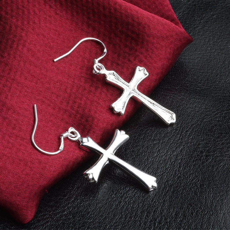 Ladies Fashion Cross Earrings Accessories-Jewearrings