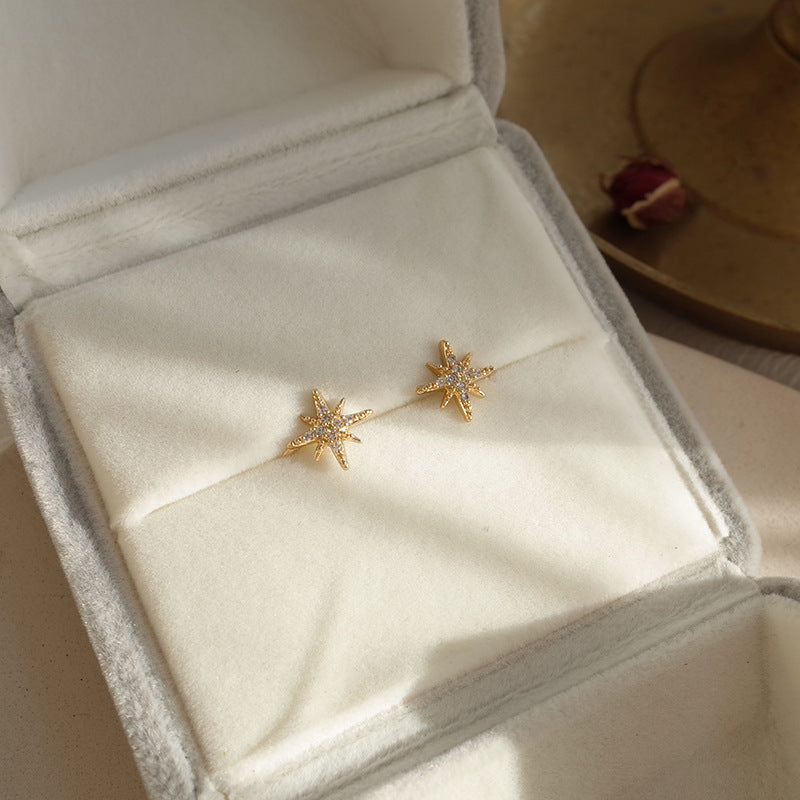 Stud Earrings Small Ear Clip Female Star Earrings Without Piercing-Jewearrings