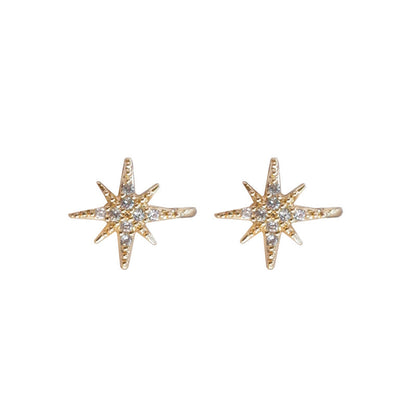 Stud Earrings Small Ear Clip Female Star Earrings Without Piercing-Jewearrings