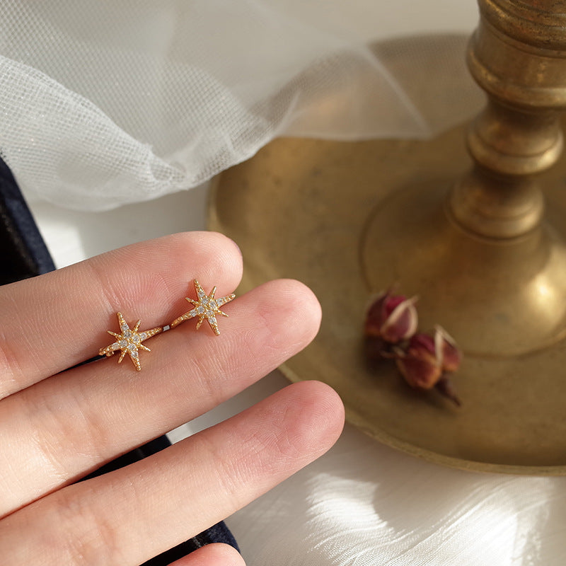 Stud Earrings Small Ear Clip Female Star Earrings Without Piercing-Jewearrings