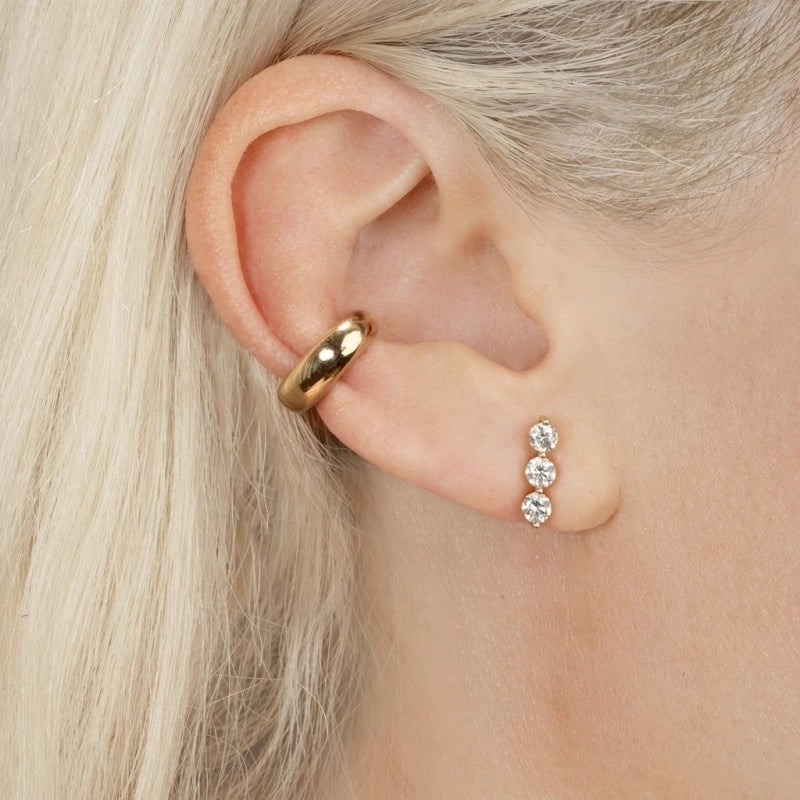 Punk Gold Color Clip Earrings No Piercing Earrings for Women-Jewearrings