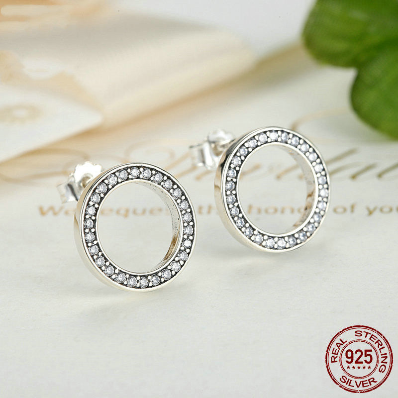 S925 Vintage Round Earrings In Sterling Silver-Jewearrings