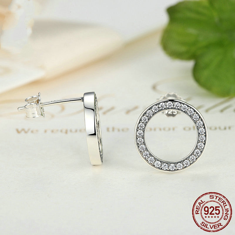 S925 Vintage Round Earrings In Sterling Silver-Jewearrings