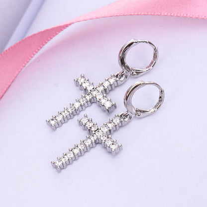 Simple And Stylish Cross Earrings-Jewearrings