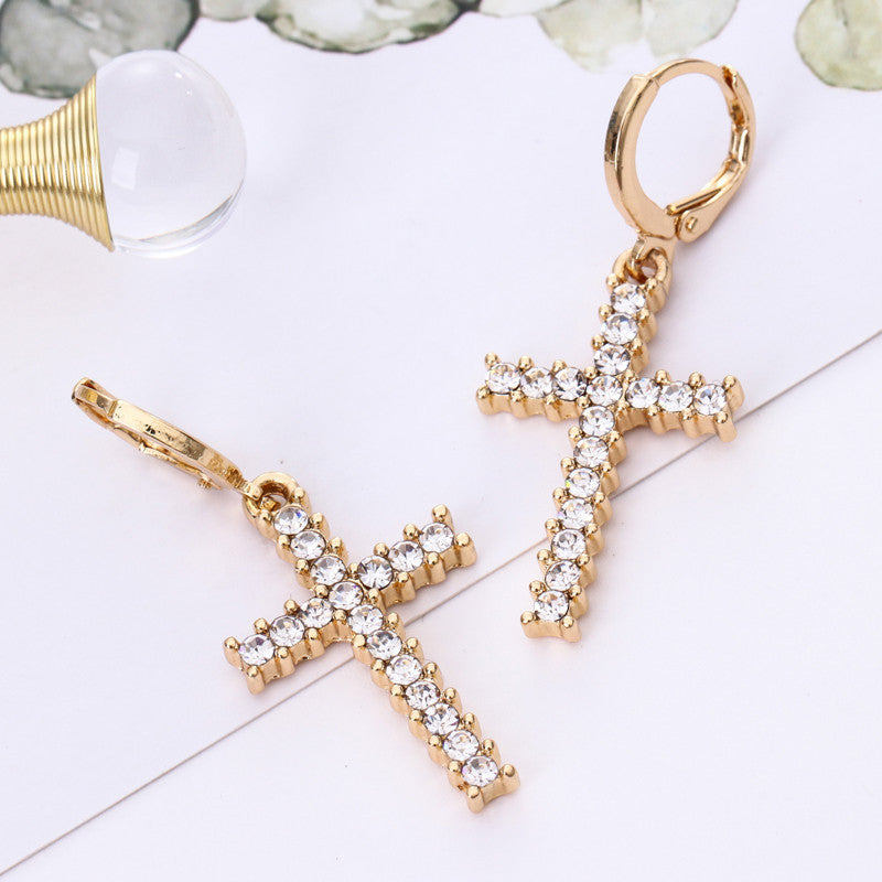 Simple And Stylish Cross Earrings-Jewearrings