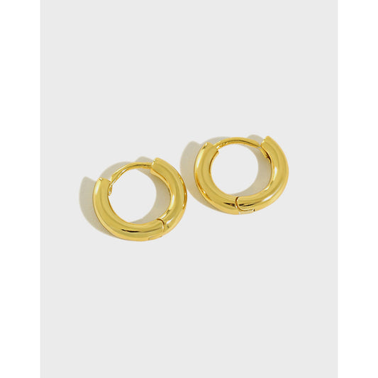 Sterling Silver Earrings INS Minimalist Geometric Ring Female Ear Buckle Ear Ring-Jewearrings