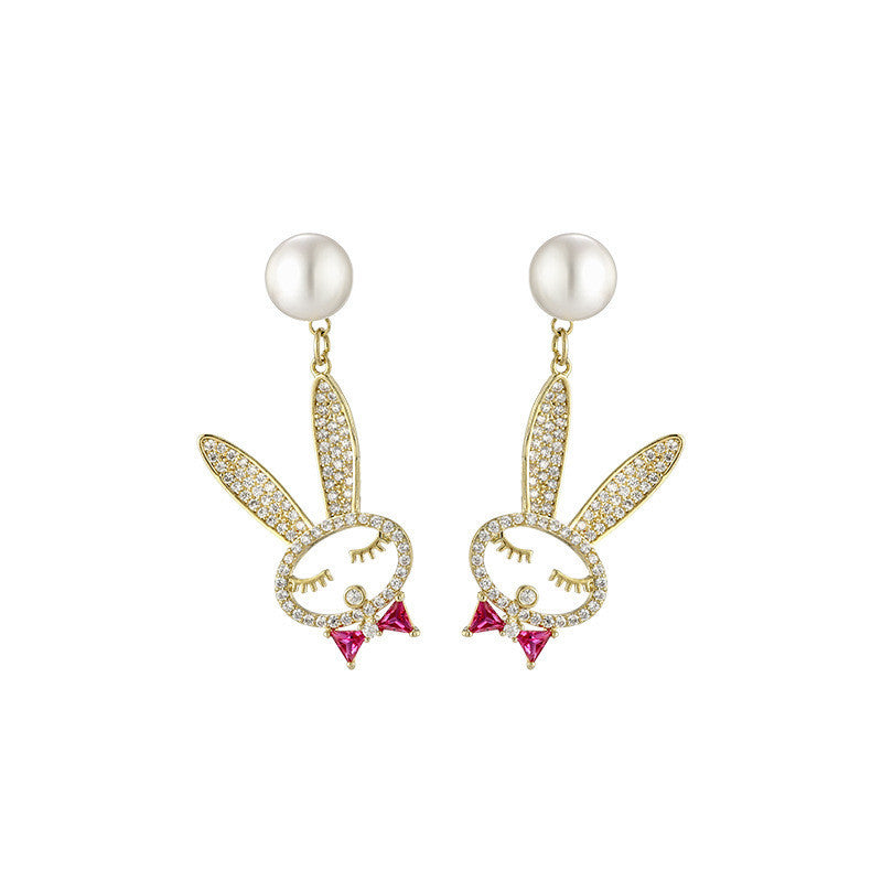 Pearl Earrings Korean Personality Wild Small Earrings-Jewearrings