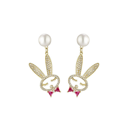 Pearl Earrings Korean Personality Wild Small Earrings-Jewearrings