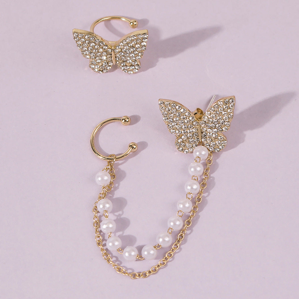 Sweet Pearl Butterfly Earrings-Jewearrings