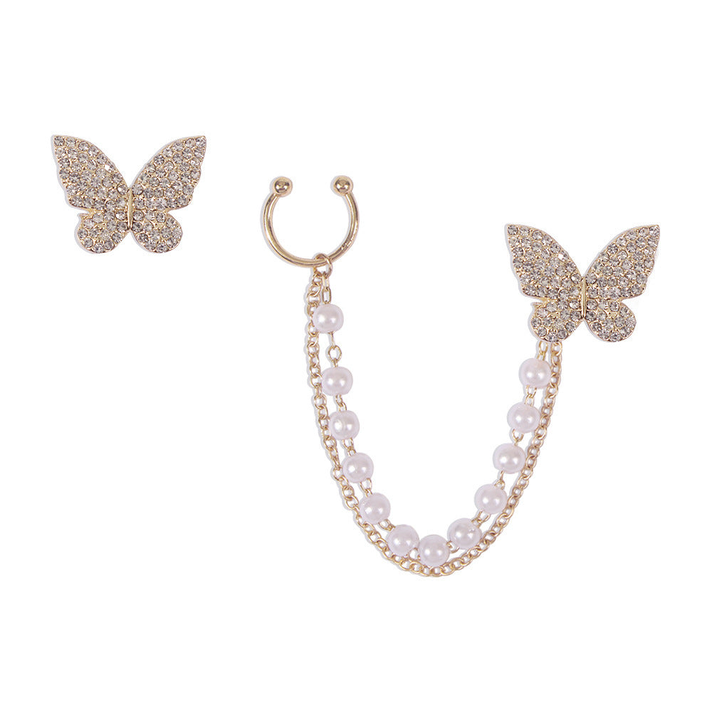 Sweet Pearl Butterfly Earrings-Jewearrings