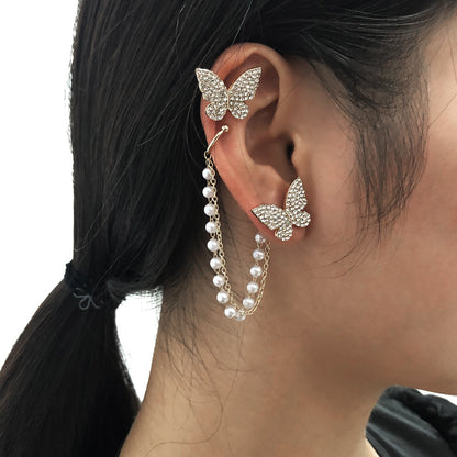 Sweet Pearl Butterfly Earrings-Jewearrings