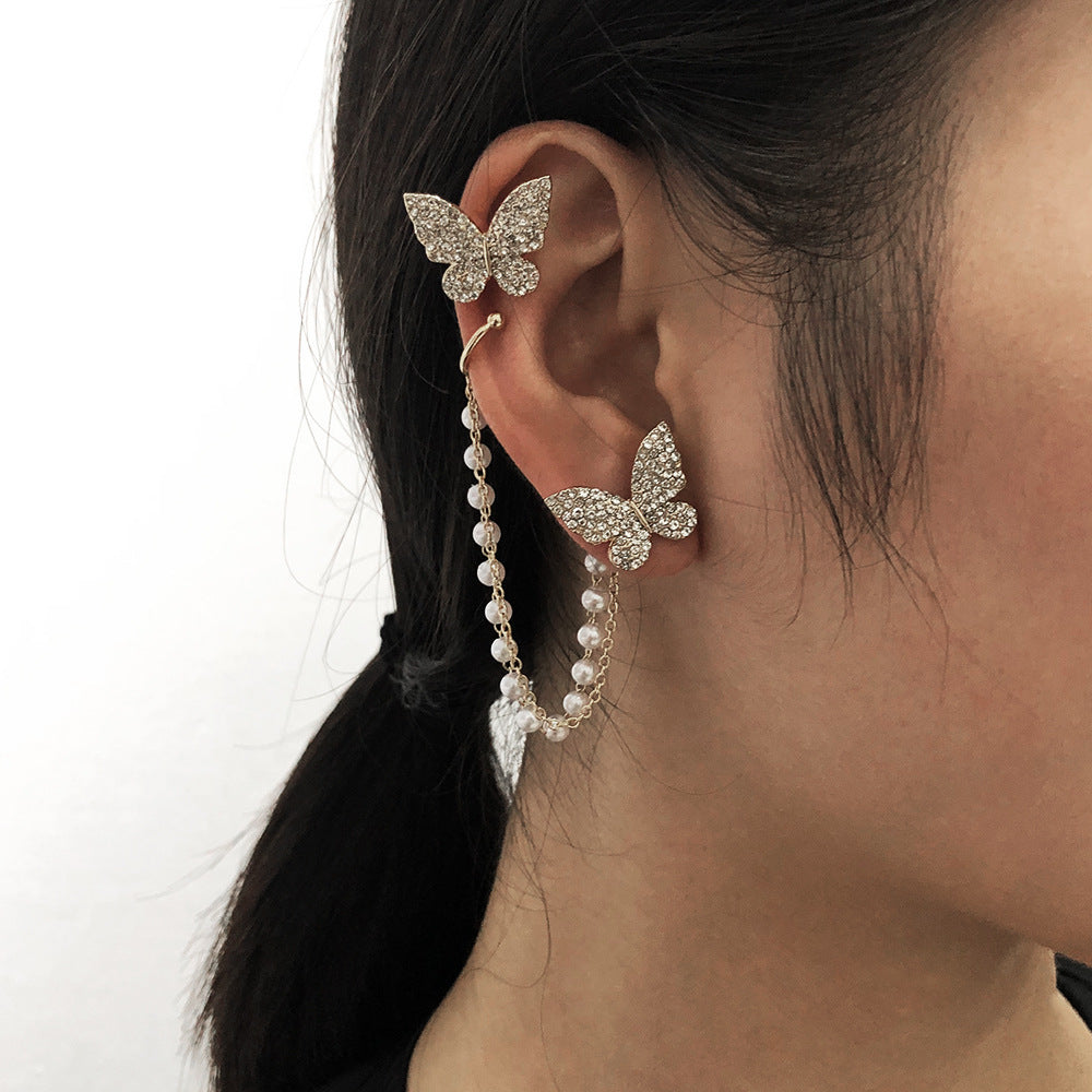 Sweet Pearl Butterfly Earrings-Jewearrings