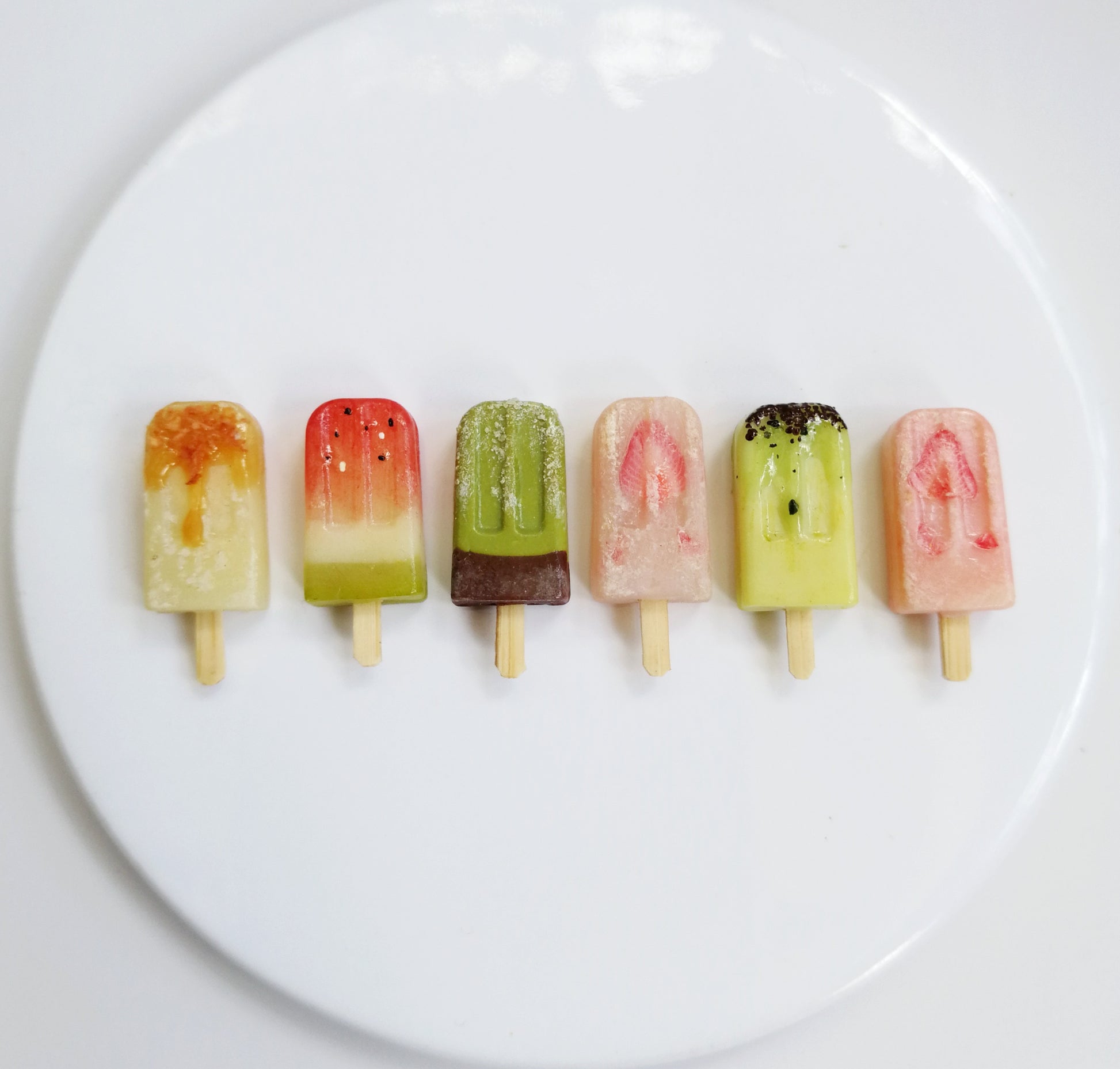 Matcha Chocolate Cream Strawberry Popsicle 925 Silver Earrings Can Be Salt Can Be Sweet ice Cream Ear Clip-Jewearrings