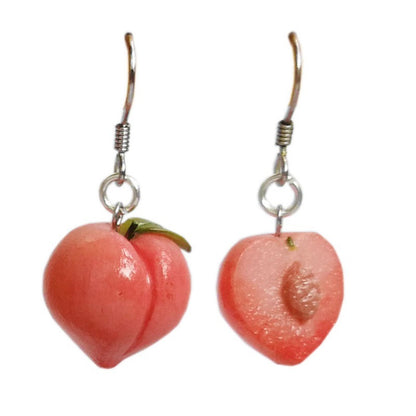 The Same Asymmetrical Fart Peach Peach Earrings Japanese Peach Painless Ear Clip-Jewearrings