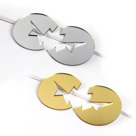 Non-Mainstream Gold And Silver Lightning Stud Earrings-Jewearrings