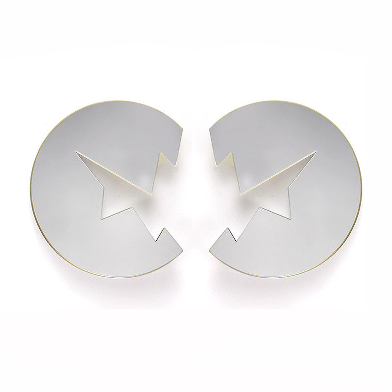 Non-Mainstream Gold And Silver Lightning Stud Earrings-Jewearrings