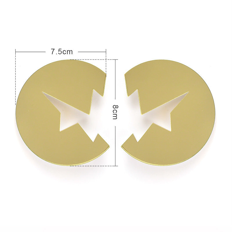 Non-Mainstream Gold And Silver Lightning Stud Earrings-Jewearrings