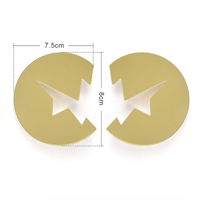 Non-Mainstream Gold And Silver Lightning Stud Earrings-Jewearrings