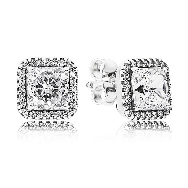 Panjia Bright Snow Crown Eternal Magnolia Ins925 Silver Korean Daisy Sterling Silver Stud Earrings Female 520 Gift-Jewearrings