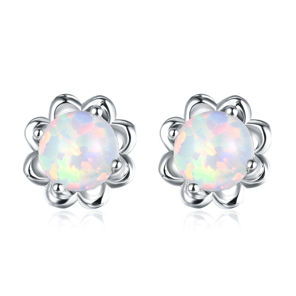 Flower Opal Earrings Women's Earrings-Jewearrings